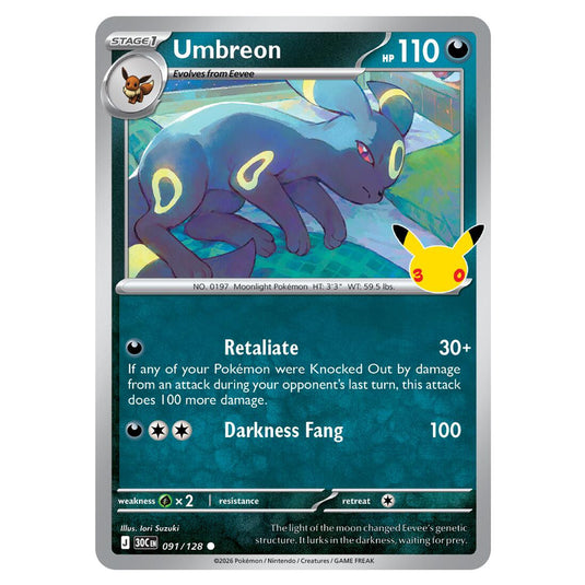 Pokemon - 30th Celebration - Umbreon - 091/128