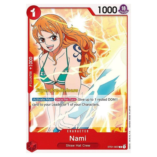 One Piece - ST-01: Starter Deck - Straw Hat Crew - Super Pre-Release - Nami - ST01-007p