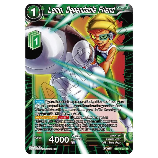 Dragon Ball Super - Fighter's Ambition - Lemo, Dependable Friend - BT19-074