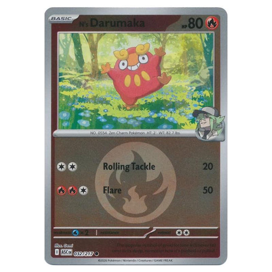 Pokemon - Mega Evolution - Ascended Heroes - Energy Reverse Holo - N's Darumaka - 032/217
