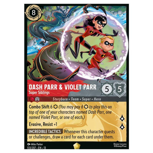Lorcana - Attack of the Vine! - Dash Parr & Violet Parr - Super Siblings (Legendary) - 133/207
