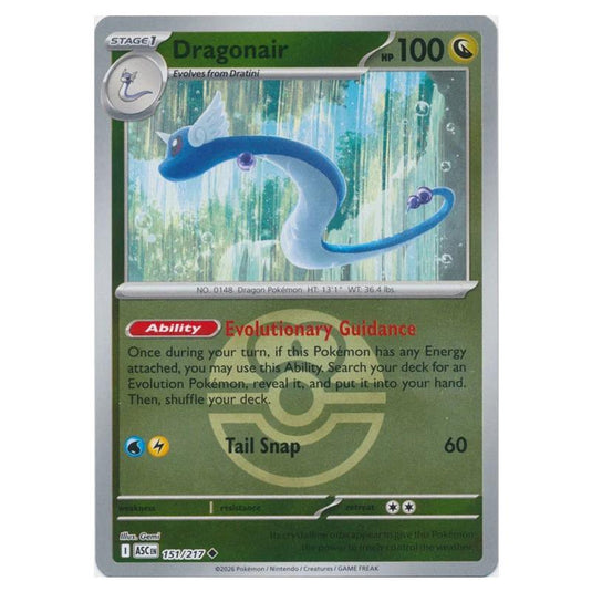 Pokemon - Mega Evolution - Ascended Heroes - Ball & Rocket Reverse Holo - Dragonair - 151/217