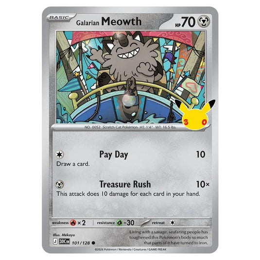 Pokemon - 30th Celebration - Galarian Meowth - 101/128