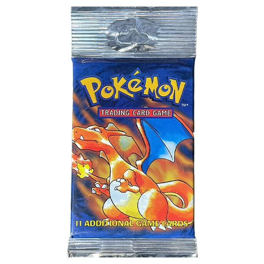 Pokemon - Base Set Booster Pack Long Crimp Charizard Artwork