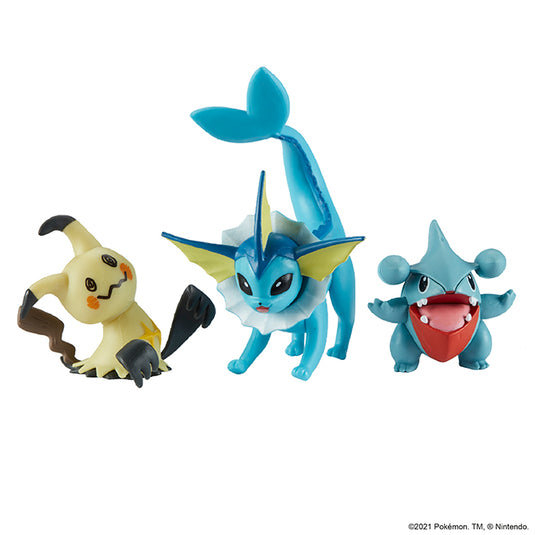 Pokemon - Battle Mini Figures 3 Pack - Vaporeon, Mimikyu & Gible