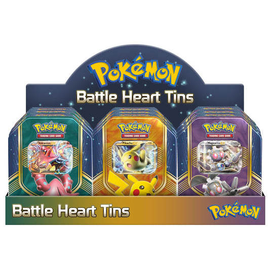 Pokemon - Battle Heart Tin (3 Sets) - Magearna-EX - Pikachu-EX - Volcanion-EX