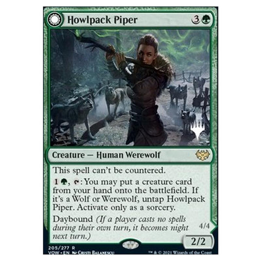 Magic The Gathering - Innistrad: Crimson Vow Promos - Howlpack Piper // Wildsong Howler - 205/277