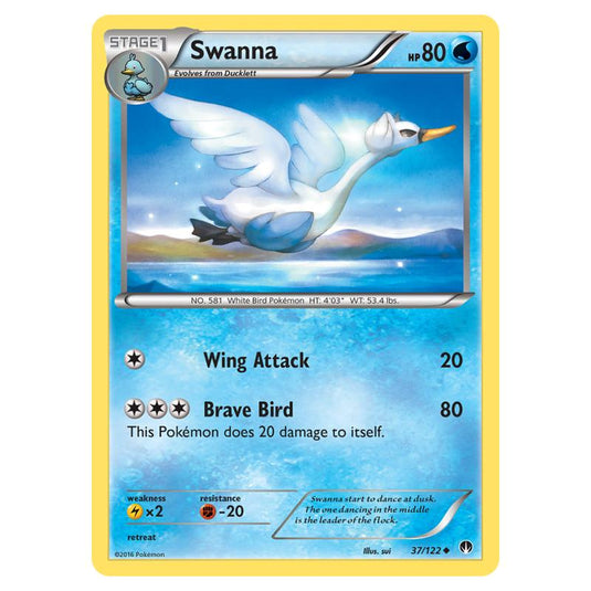 Pokemon - XY - Breakpoint - Swanna - 37/122 (Reverse Holo)