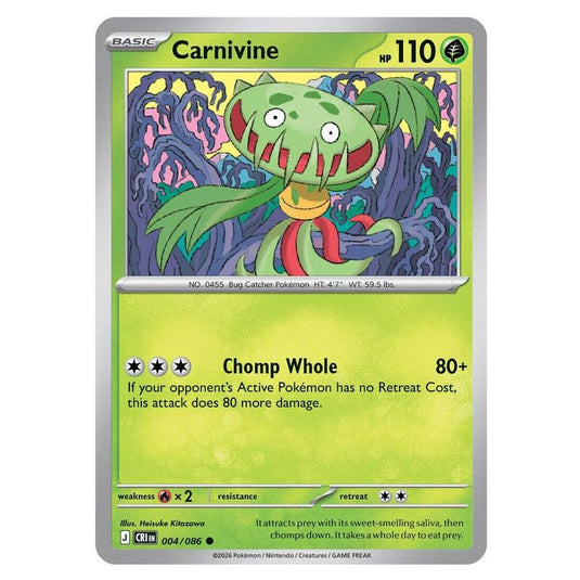 Pokemon - Mega Evolution - Chaos Rising - Carnivine - 004/086