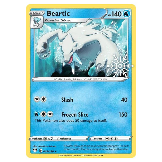 Pokemon - Sword & Shield - Darkness Ablaze - Beartic - 049/189 (Holiday Calendar Stamped)