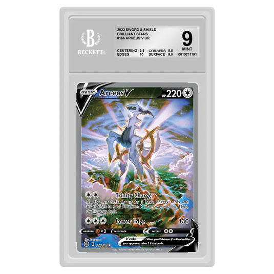 Pokemon - Sword & Shield - Brilliant Stars - Arceus V - 166/172 (Beckett 9 Graded Slab)