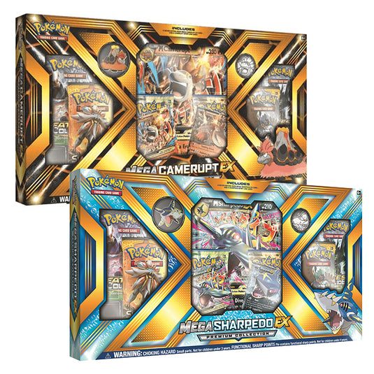 Pokemon - Mega Camerupt-EX & Mega Sharpedo-EX Premium Collection Box Bundle