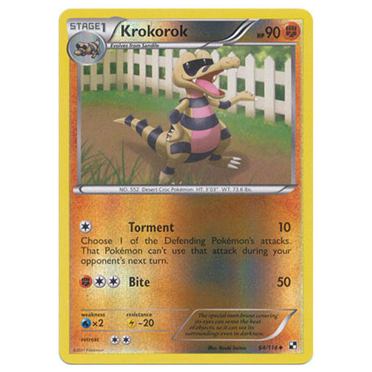 Pokemon - Black & White - (Reverse Holo) Krokorok 64/114