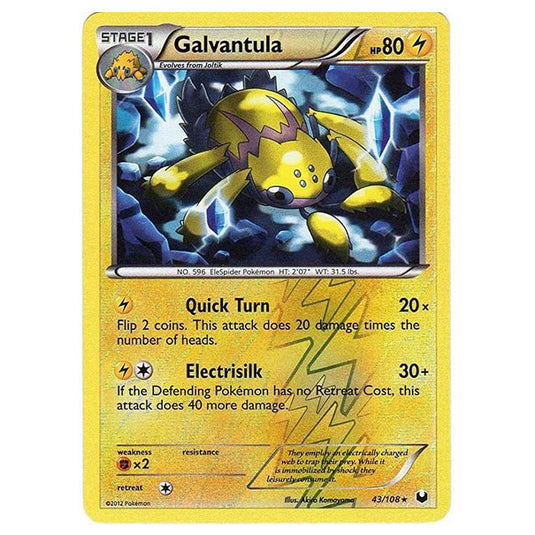 Pokemon - Black & White - Dark Explorers - (Reverse Holo) Galvantula - 43/108