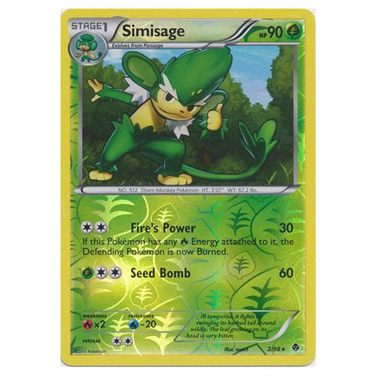 Pokemon - Black & White - Emerging Powers - (Reverse Holo) - Simisage 2/98