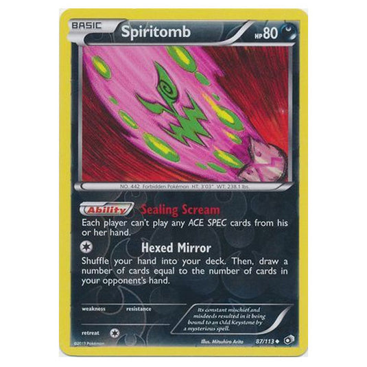 Pokemon - Black & White - Legendary Treasures - (Reverse Holo) Spiritomb - 87/113