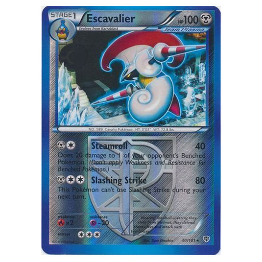 Pokemon - Black & White - Plasma Blast - (Reverse Holo) Escavalier - 61/101