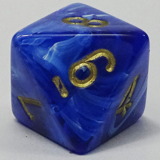 Chessex - Signature 16mm D8 - Scarab - Royal Blue with Gold