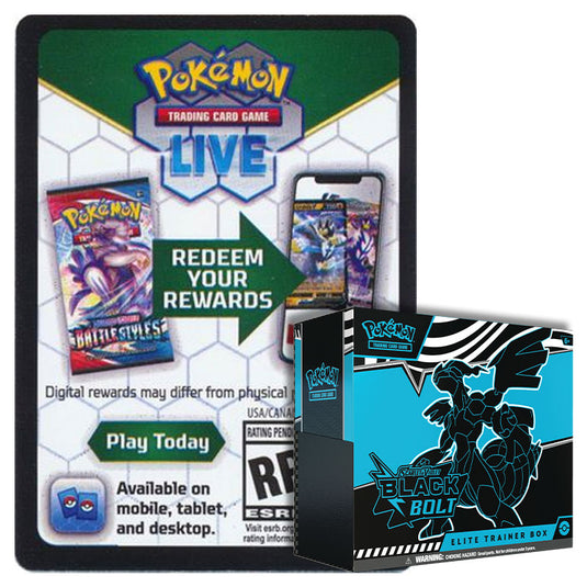 Pokemon - Scarlet & Violet - Black Bolt - Elite Trainer Box - Online Code Card
