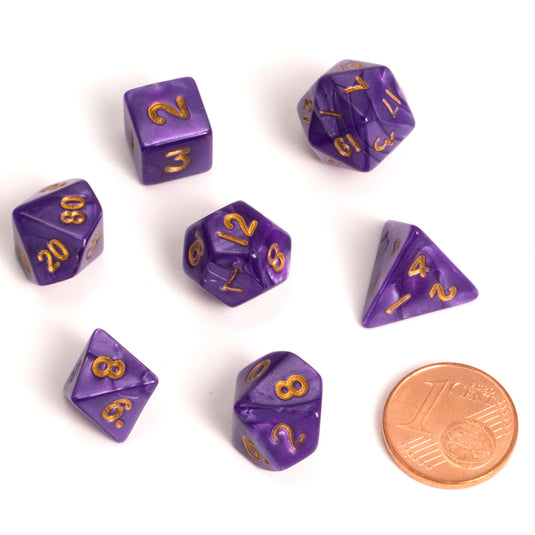 Blackfire Dice - Fairy Dice RPG Set - Marbled Purple (7 Dice)