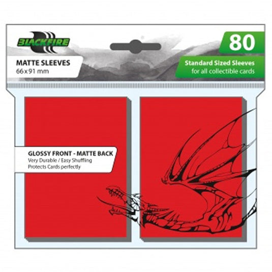 Blackfire - Standard Matte Sleeves - Red (80 Sleeves)