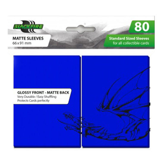 Blackfire - Standard Matte Sleeves - Blue (80 Sleeves) Blackfire - Standard Matte Sleeves - Blue (80 Sleeves)