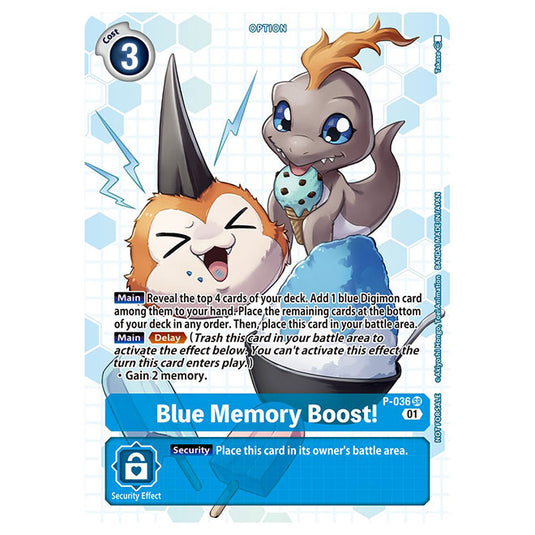 Digimon Card Game - NEXT ADVENTURE (BT07) - Blue Memory Boost (Promo) - BT7-P-036