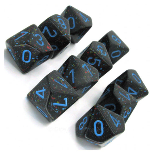 Chessex - Speckled Polyhedral D10 10-Dice Blocks -  Blue Stars