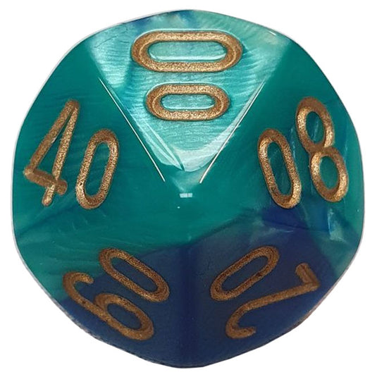 Chessex - Gemini 16mm D10/100 - Blue-Teal w/Gold