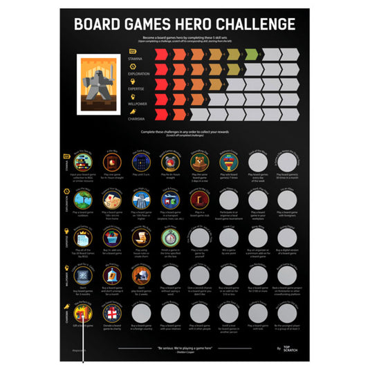 Board Game - Scratch-Off Poster - Hero Challenge