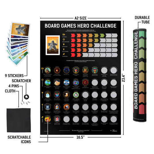 Board Game - Scratch-Off Poster - Hero Challenge