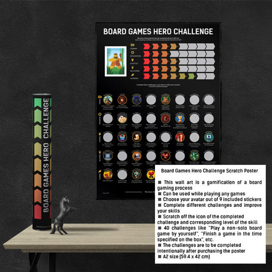 Board Game - Scratch-Off Poster - Hero Challenge