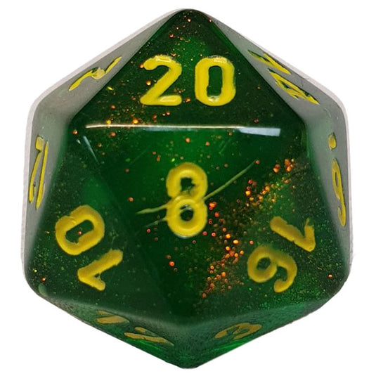 Chessex - Signature 16mm D20 - Borealis Maple Green with Yellow