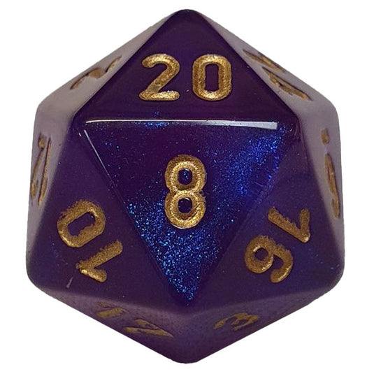 Chessex - Signature 16mm D20 - Borealis Royal Purple with Gold