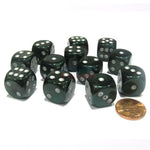 Chessex - Signature - 16mm D6 W/ Pips Blocks (12 Dice) - Borealis Smoke w/Silver