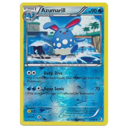 Pokemon - Black & White - Boundaries Crossed (Reverse Holo) - Azumarill 37/149