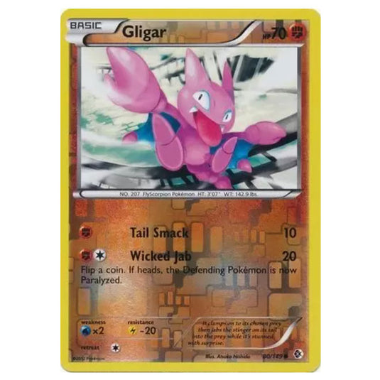 Pokemon - Black & White - Boundaries Crossed (Reverse Holo) - Gligar 80/149