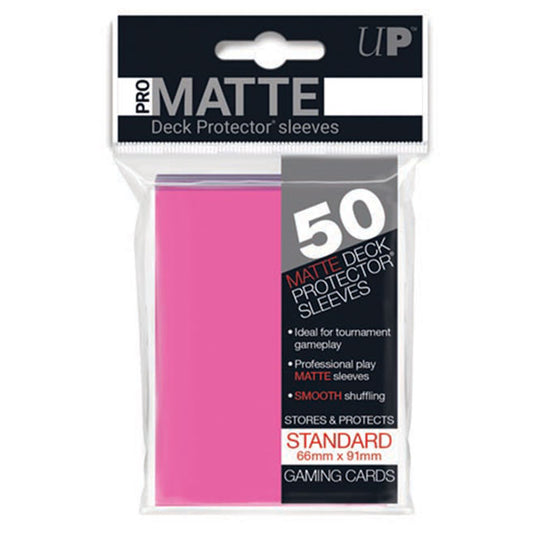 Ultra Pro - Standard Sleeves - Pro-Matte - Bright Pink (50 Sleeves)