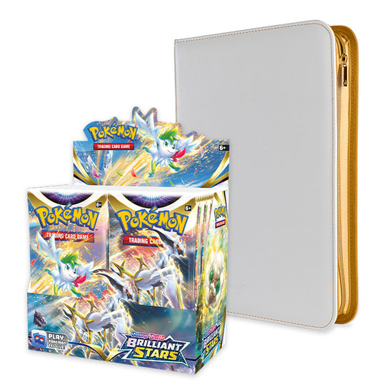 Pokemon - Sword & Shield - Brilliant Stars - Booster Box and Vault X Binder Bundle