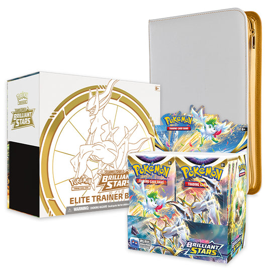 Pokemon - Sword & Shield - Brilliant Stars - Booster Box, Elite Trainer Box and Vault X Binder Bundle
