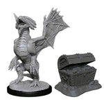 Dungeons & Dragons - Nolzur's Marvelous Miniatures -  Bronze Dragon Wyrmling & Pile of Sea found Treasure