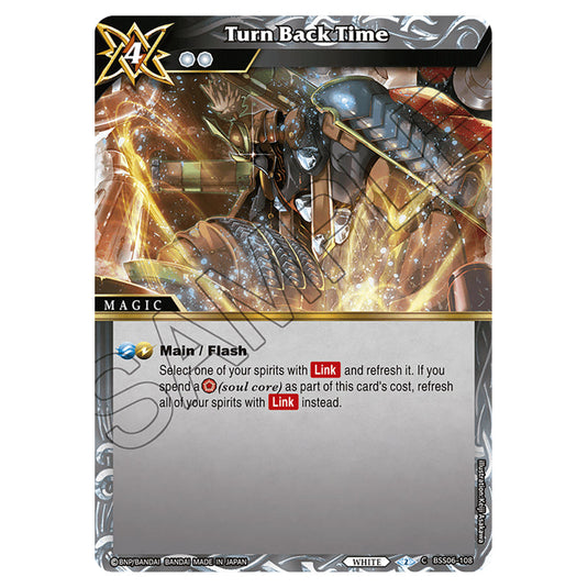 Turn Back Time BSS06-108 card from the Battle Spirits Saga set Inverted World Chronicle - Generational Link