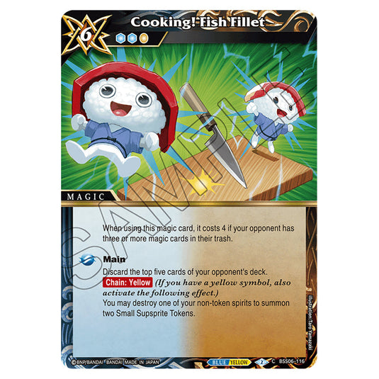 Cooking! Fish Fillet BSS06-116 card from the Battle Spirits Saga set Inverted World Chronicle - Generational Link