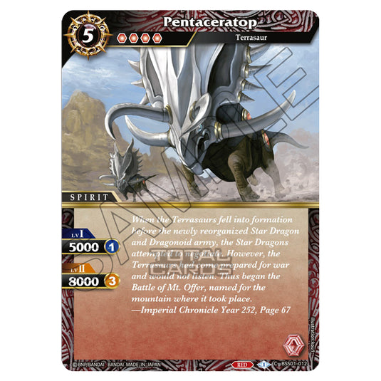 Battle Spirits Saga - Dawn of History - Pentaceratop (Common) - BSS01-012