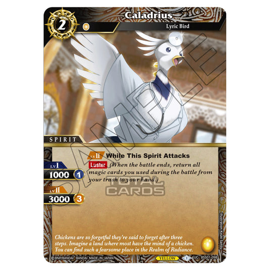 Battle Spirits Saga - Dawn of History - Caladrius (Uncommon) - BSS01-098