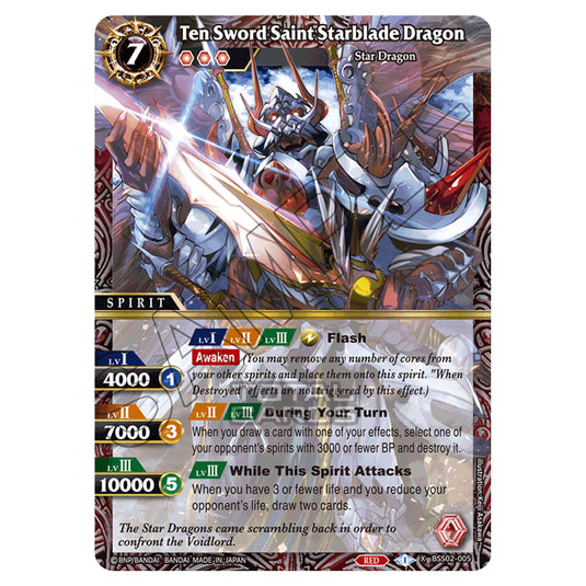 Battle Spirits Saga - False Gods - Ten Sword Saint Starblade Dragon (X Rare) - BSS02-005