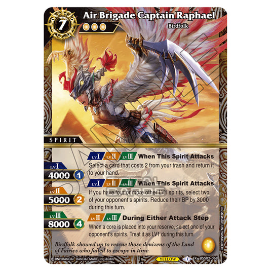 Battle Spirits Saga - False Gods - Air Brigade Captain Raphael (X Rare) - BSS02-068