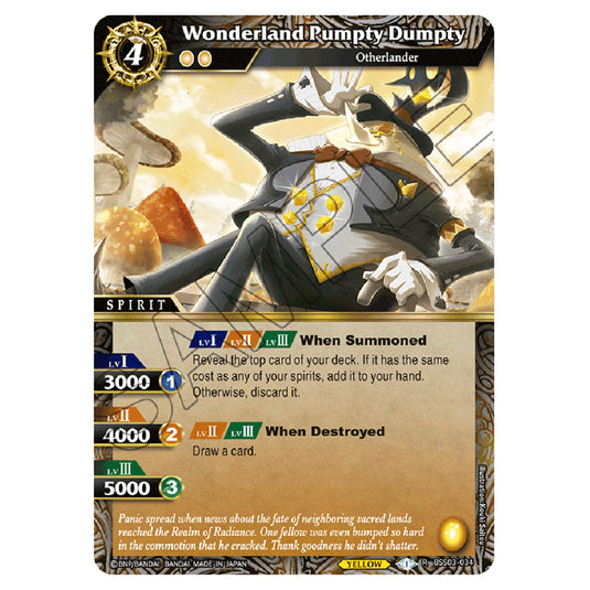 Battle Spirits Saga - Aquatic Invaders - Wonderland Pumpty Dumpty (Rare) - BSS03-034