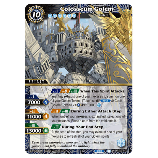 Battle Spirits Saga - Aquatic Invaders - Colosseum Golem (X Rare) - BSS03-087