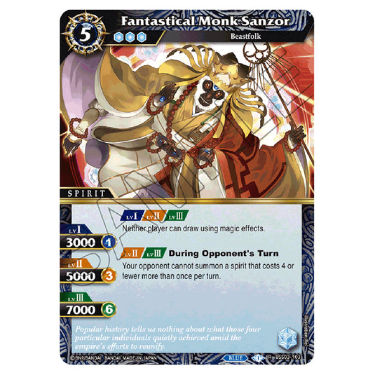 Battle Spirits Saga - Aquatic Invaders - Fantastical Monk Sanzor (Rare) - BSS03-103